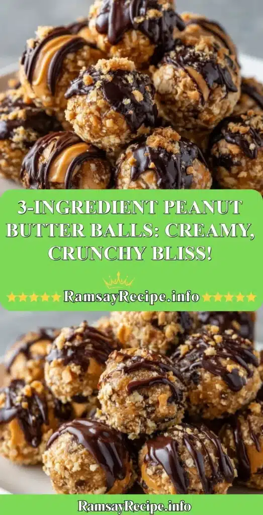 3-Ingredient peanut butter balls topped with crushed nuts in a bowl