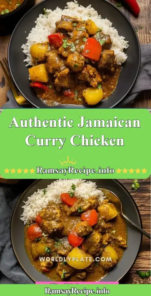 Plate of authentic Jamaican Curry Chicken seasoned with spices and herbs.