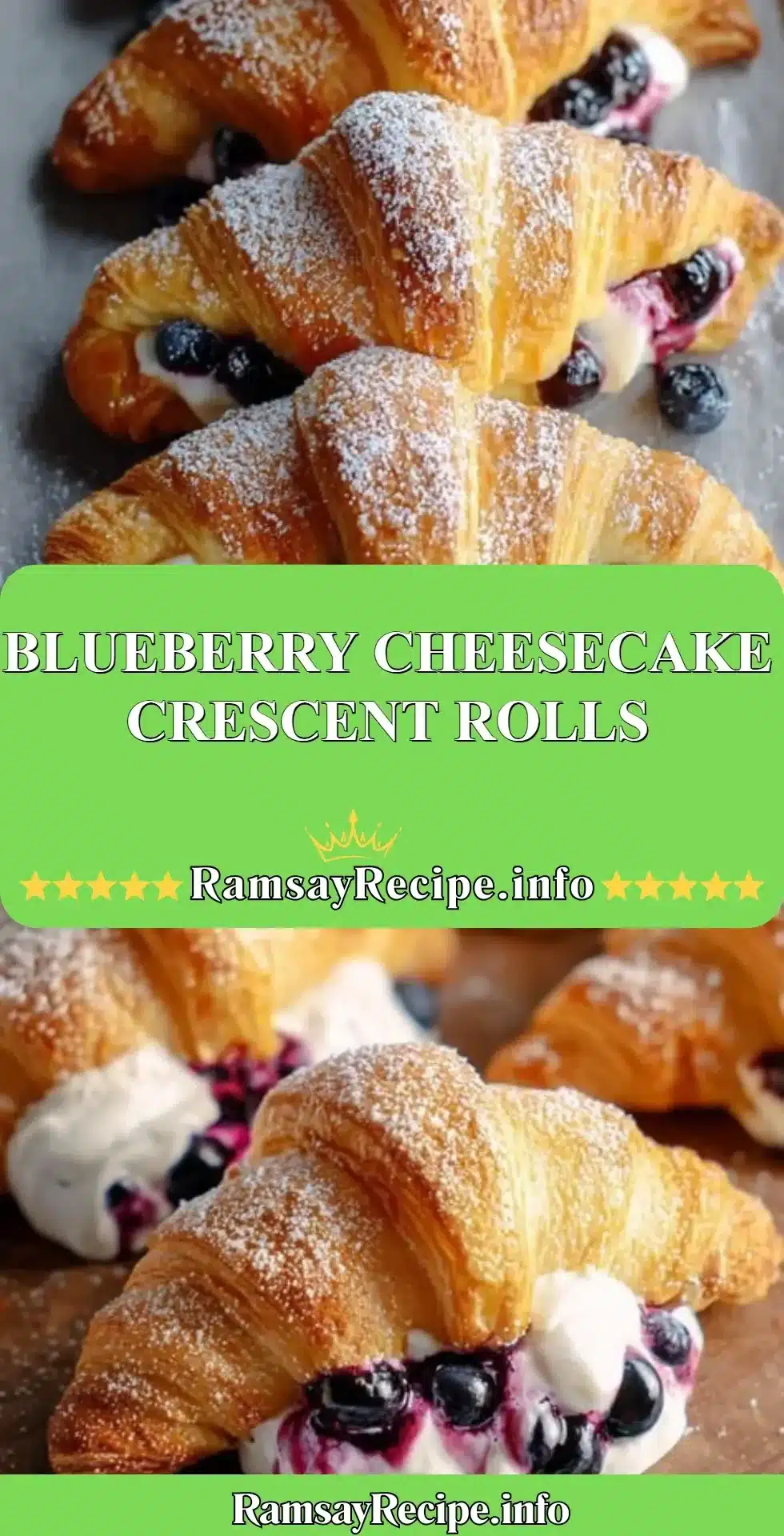 Blueberry cheesecake crescent rolls fresh from the oven