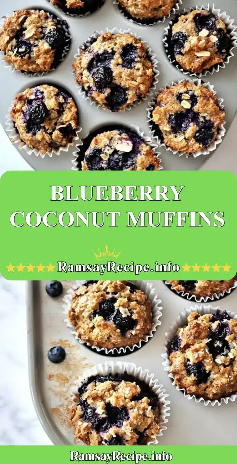 Blueberry Coconut Muffins 5 Blueberry coconut muffins fresh out of the oven with blueberries on top