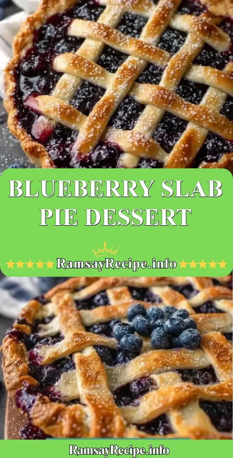 Delicious blueberry slab pie served on a table