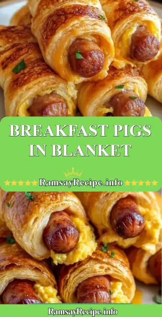 Breakfast Pigs in Blanket - sausage wrapped in dough, perfect for brunch.
