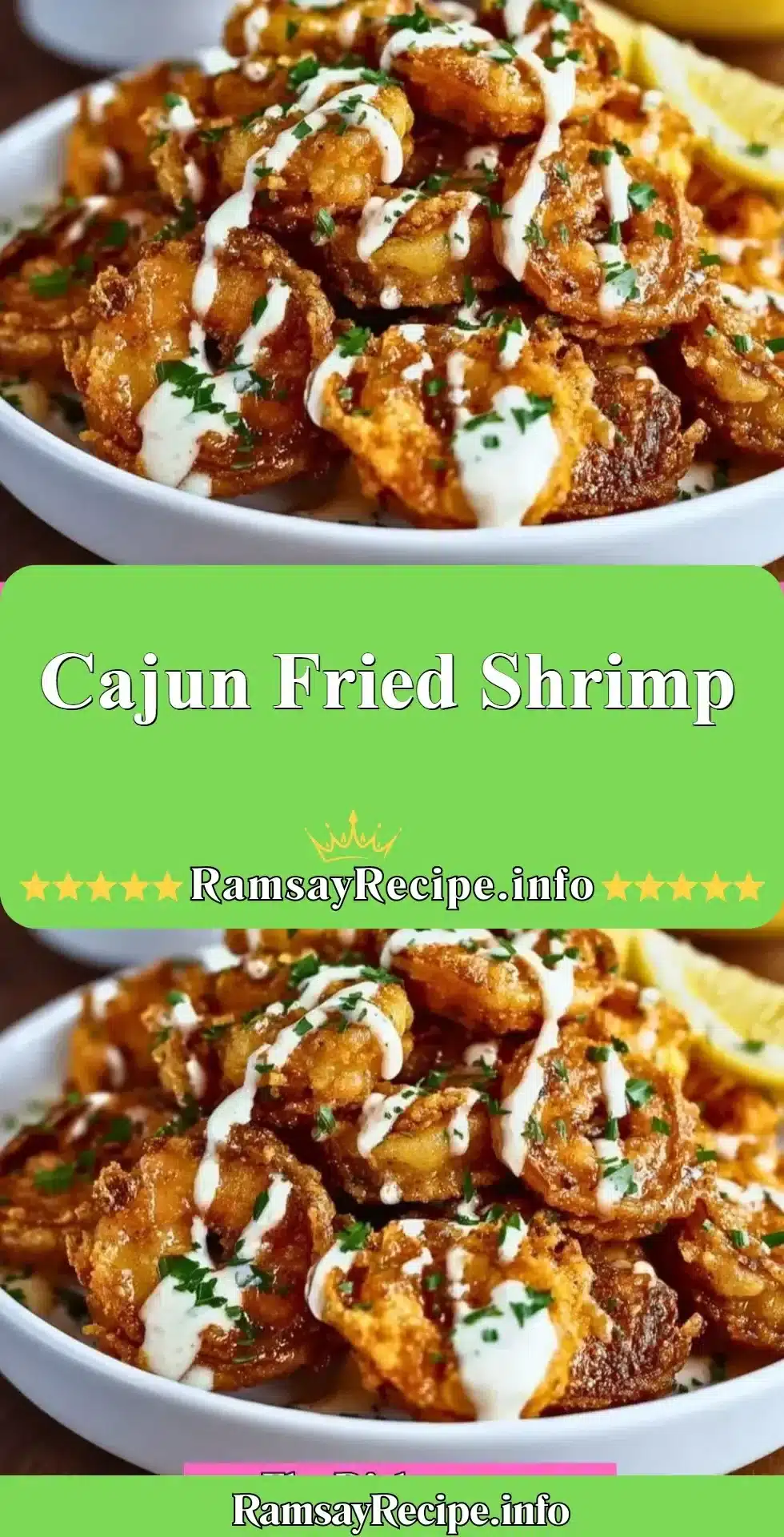 Crispy Cajun Fried Shrimp served with a dipping sauce