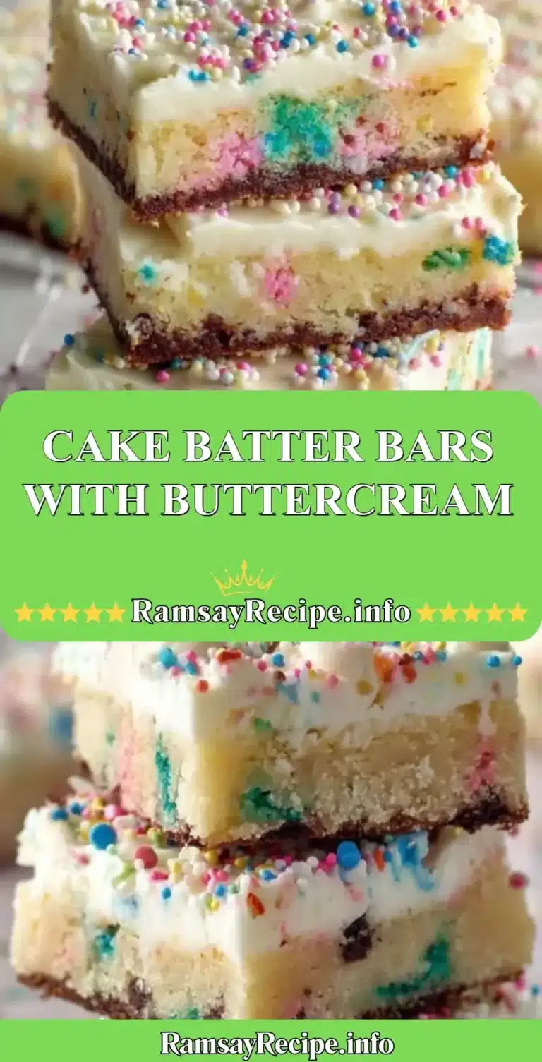 Cake Batter Bars with Buttercream 7 Delicious cake batter bars with creamy buttercream topping