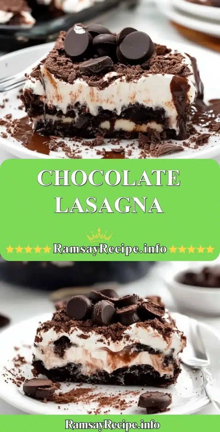 Delicious Chocolate Lasagna layers of chocolate and creamy filling