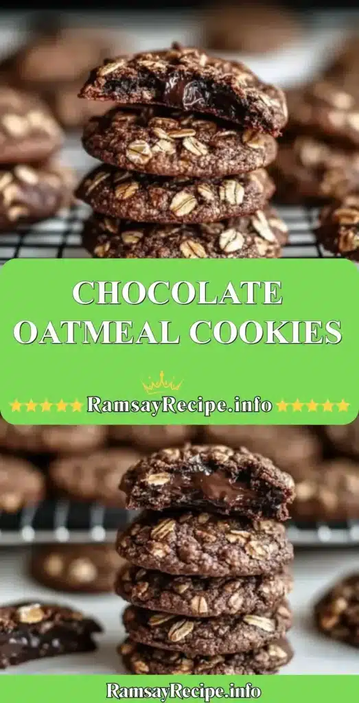 Delicious Chocolate Oatmeal Cookies on a plate with chocolate chips