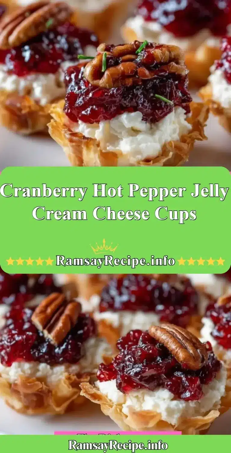 Cranberry Hot Pepper Jelly Cream Cheese Cups appetizer