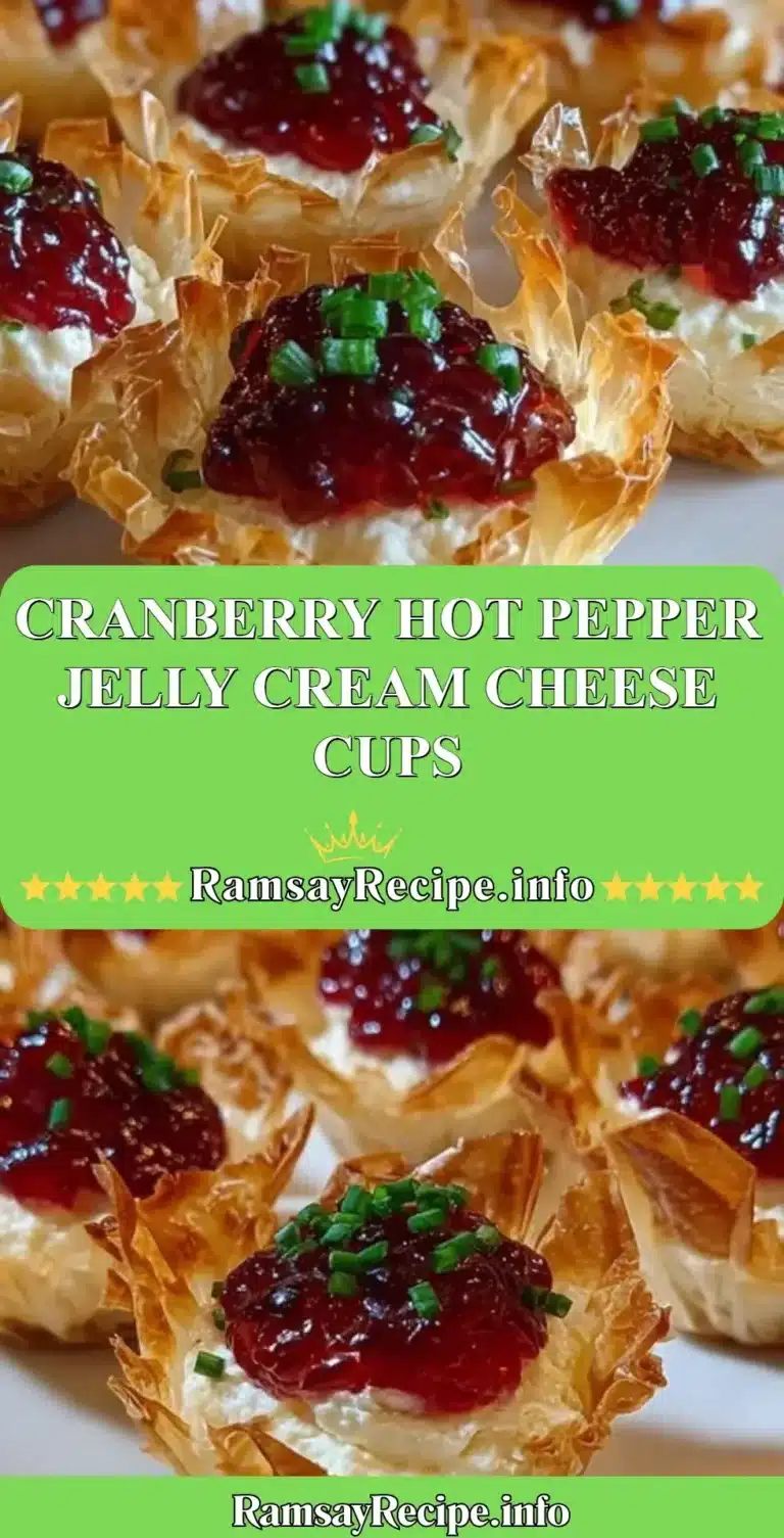 Cranberry Hot Pepper Jelly Cream Cheese Cups served on a platter with garnishes