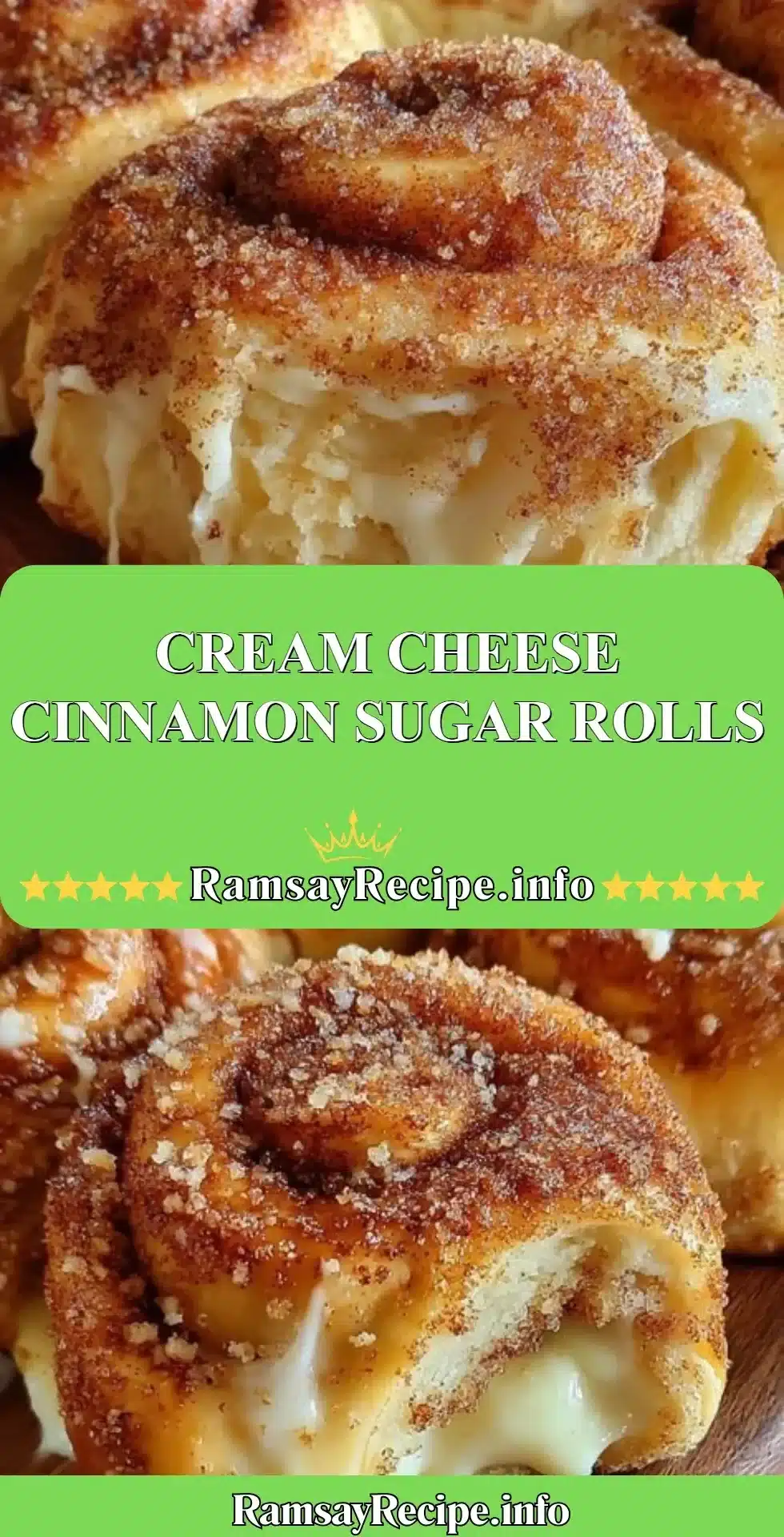 Delicious cream cheese cinnamon sugar rolls fresh out of the oven