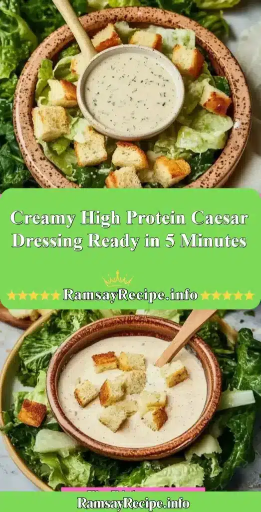 Creamy high protein Caesar dressing ready in 5 minutes