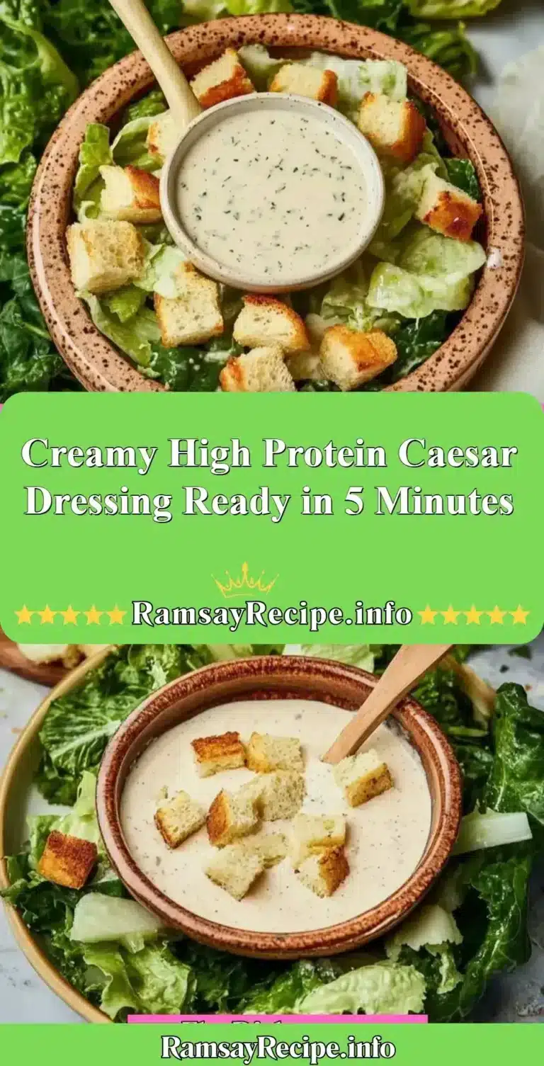 Creamy high protein Caesar dressing ready in 5 minutes