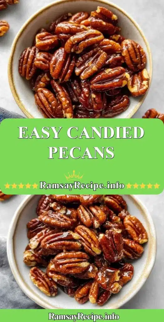 A bowl of easy candied pecans, a delicious homemade snack.