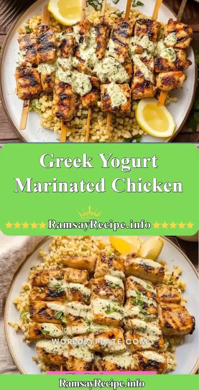 Greek yogurt marinated chicken served with fresh herbs and vegetables