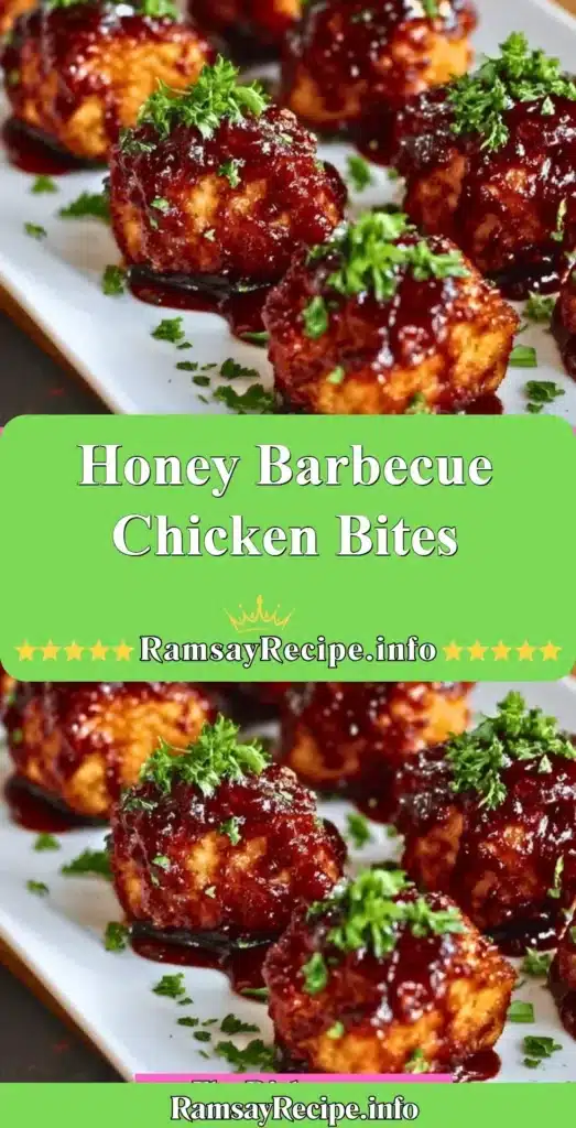 Honey barbecue chicken bites served on a platter