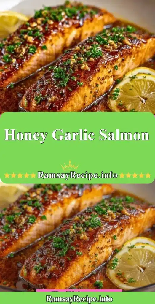 Delicious honey garlic salmon fillet garnished with herbs and served on a plate