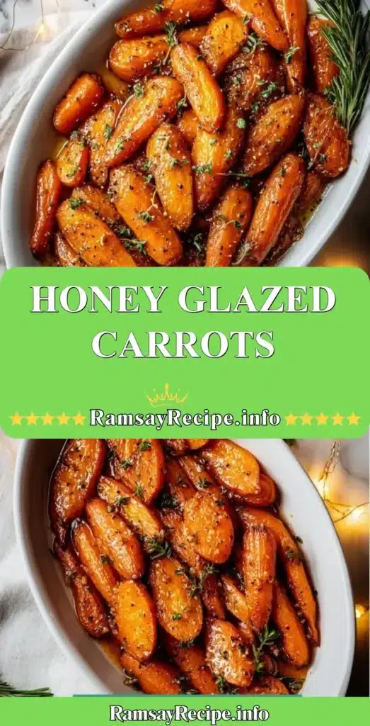 Plate of honey glazed carrots with a glossy finish, garnished for a delightful presentation