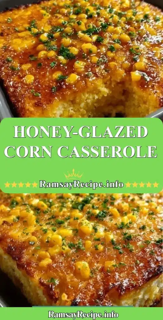 Honey-Glazed Corn Casserole dish ready to serve