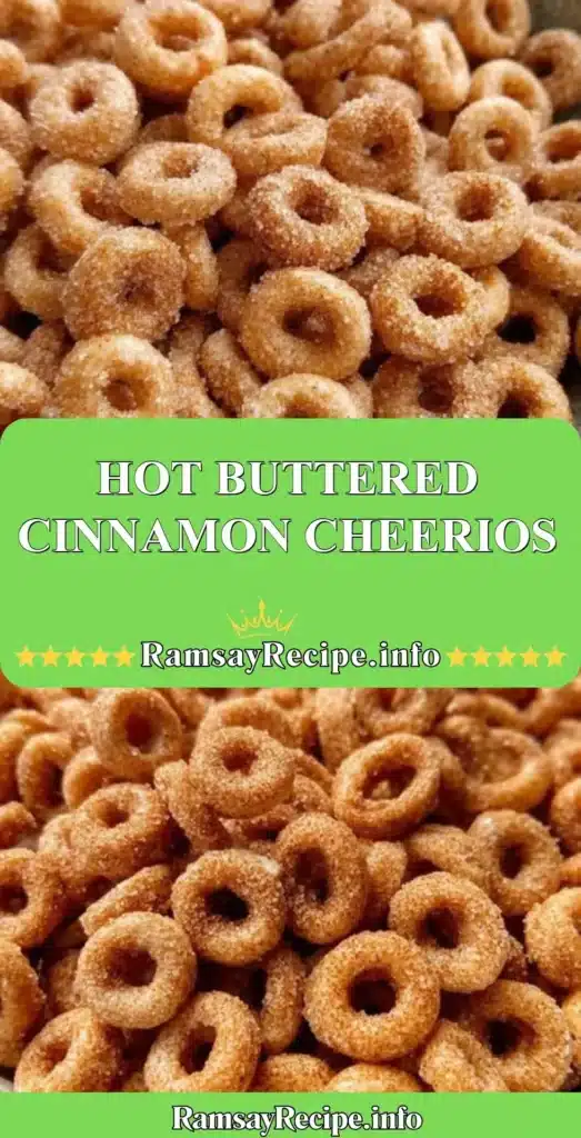 Hot Buttered Cinnamon Cheerios served in a bowl with cinnamon sticks