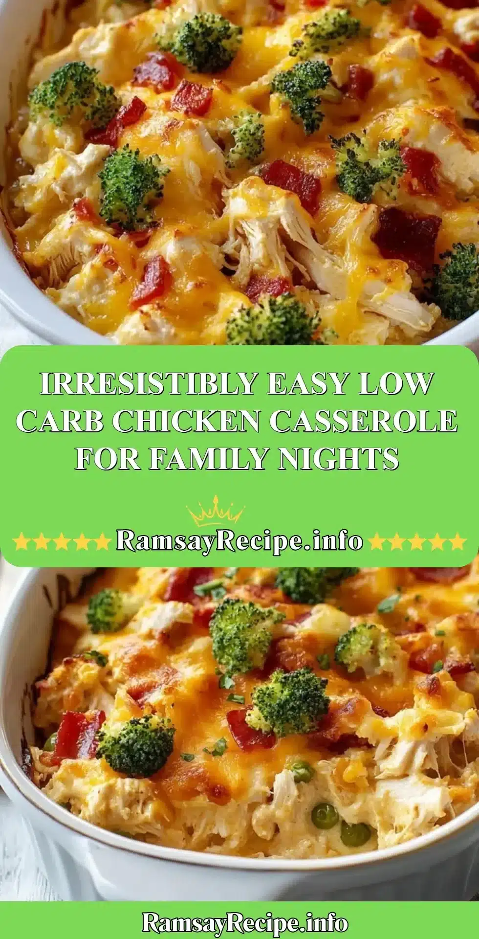 Delicious low carb chicken casserole for family dinners