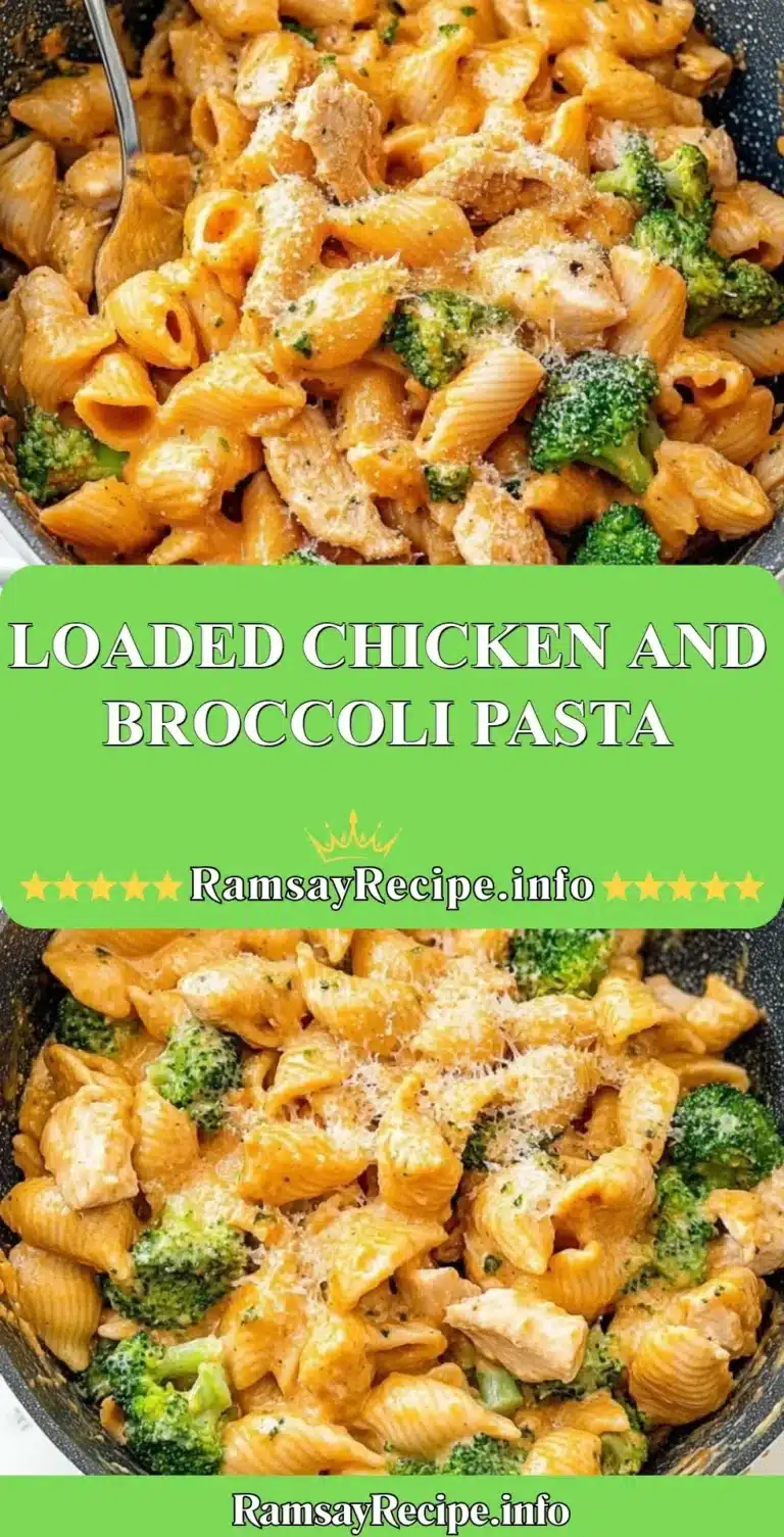 Delicious loaded chicken and broccoli pasta served in a bowl