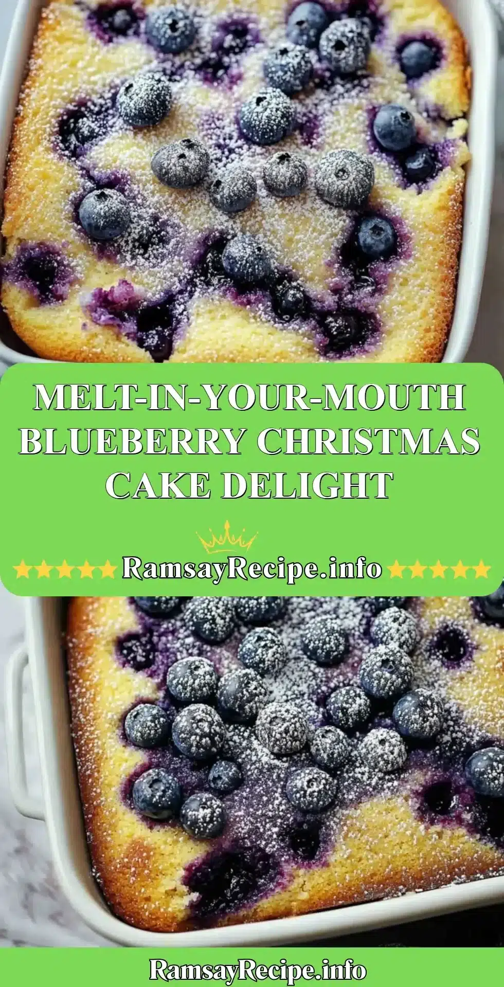 Melt-in-your-mouth blueberry Christmas cake with festive decorations