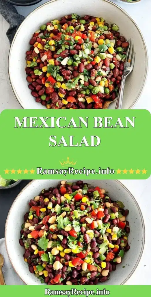 Colorful Mexican Bean Salad with fresh vegetables and herbs