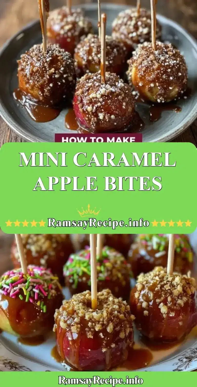 Delicious mini caramel apple bites ready to be enjoyed as a sweet treat.