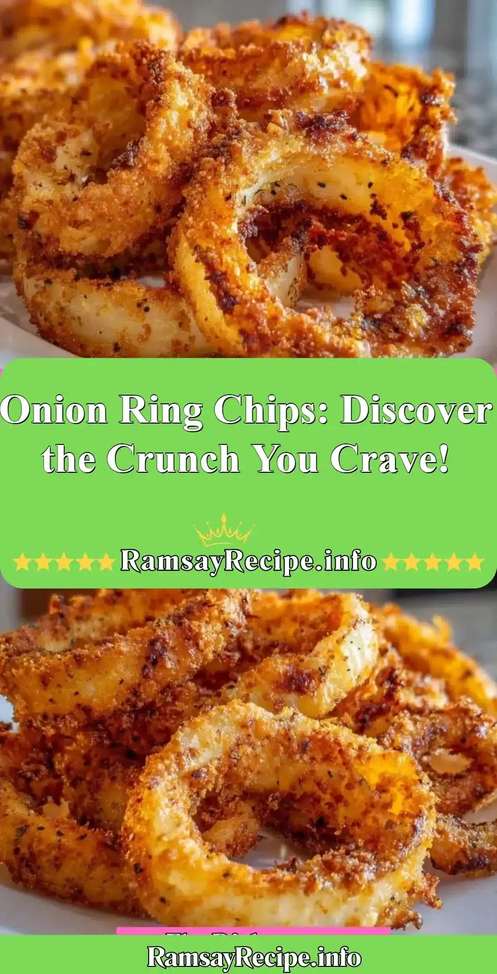 Crispy onion ring chips in a bowl, perfect for snacking.