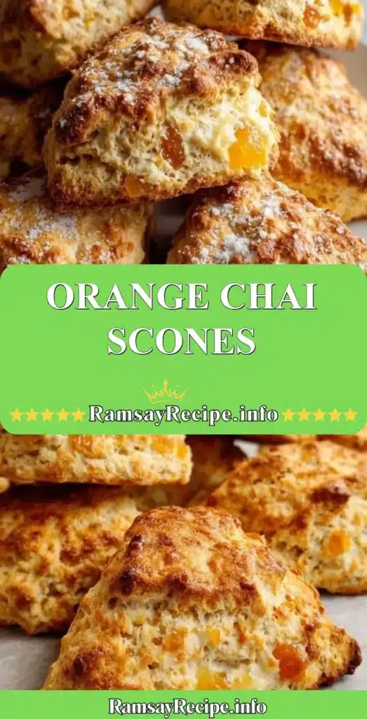Freshly baked Orange Chai Scones with a fragrant blend of orange and spices