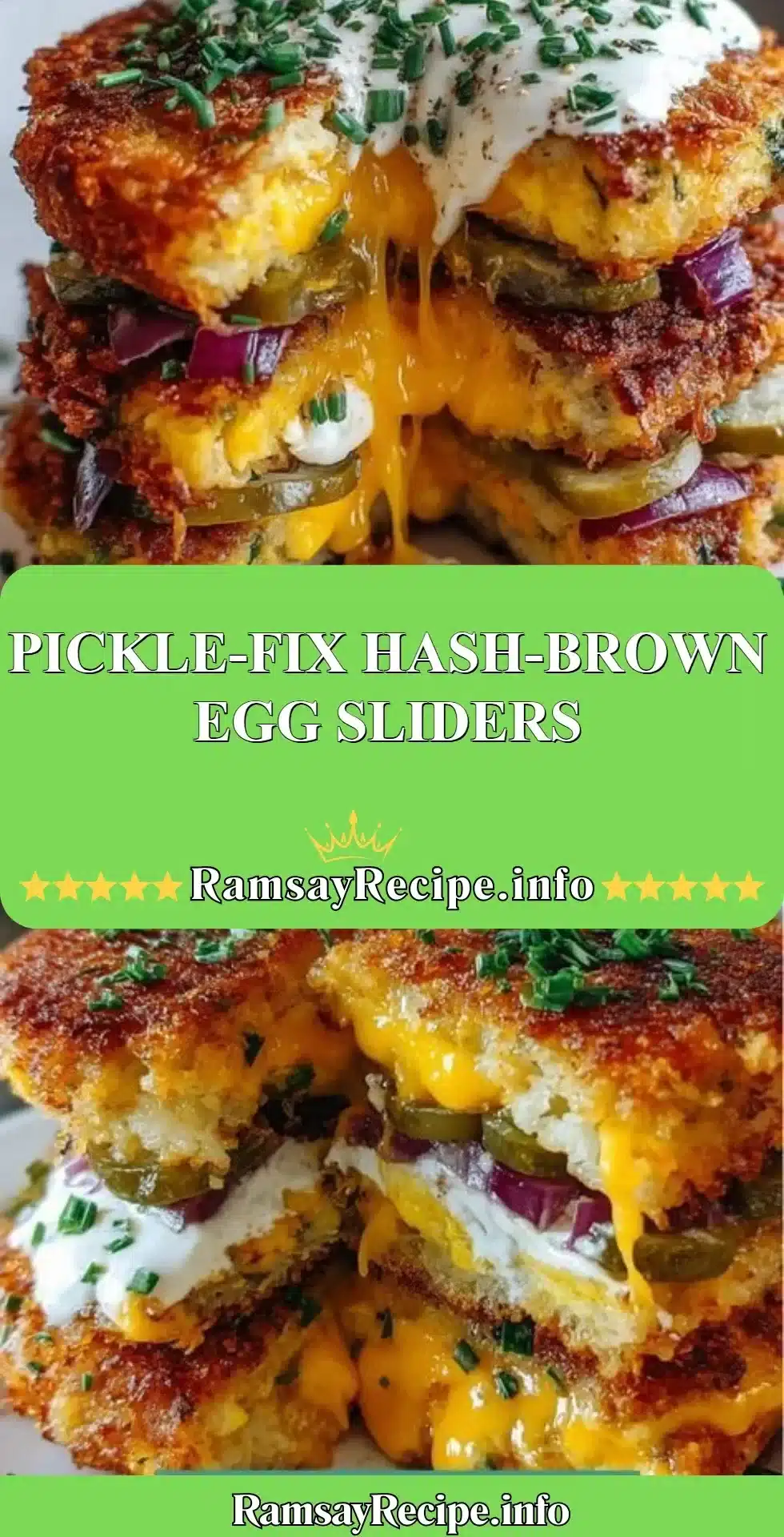 Delicious Pickle-Fix Hash-Brown Egg Sliders served on a platter.