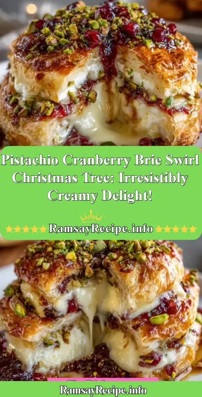Pistachio Cranberry Brie swirl Christmas tree, a creamy holiday appetizer.