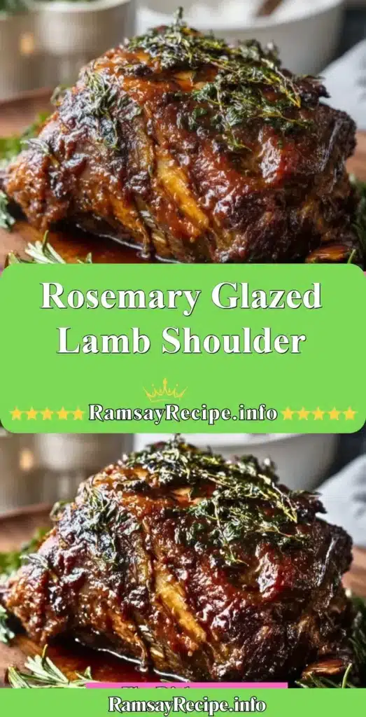 Rosemary Glazed Lamb Shoulder served with fresh herbs and sides