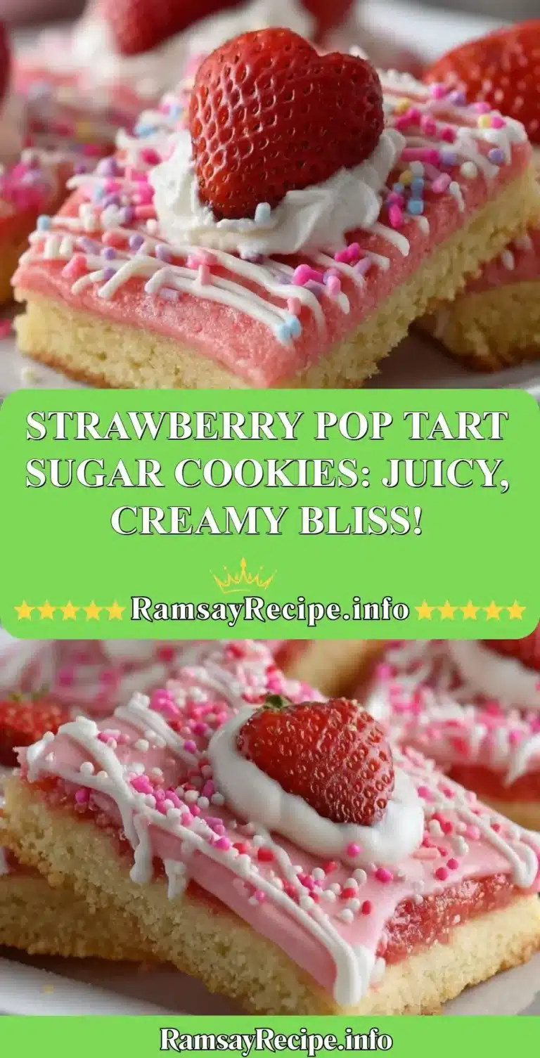 Strawberry Pop Tart Sugar Cookies: Juicy, Creamy Bliss! 7 Strawberry Pop Tart Cookies with vibrant red filling and creamy icing topping
