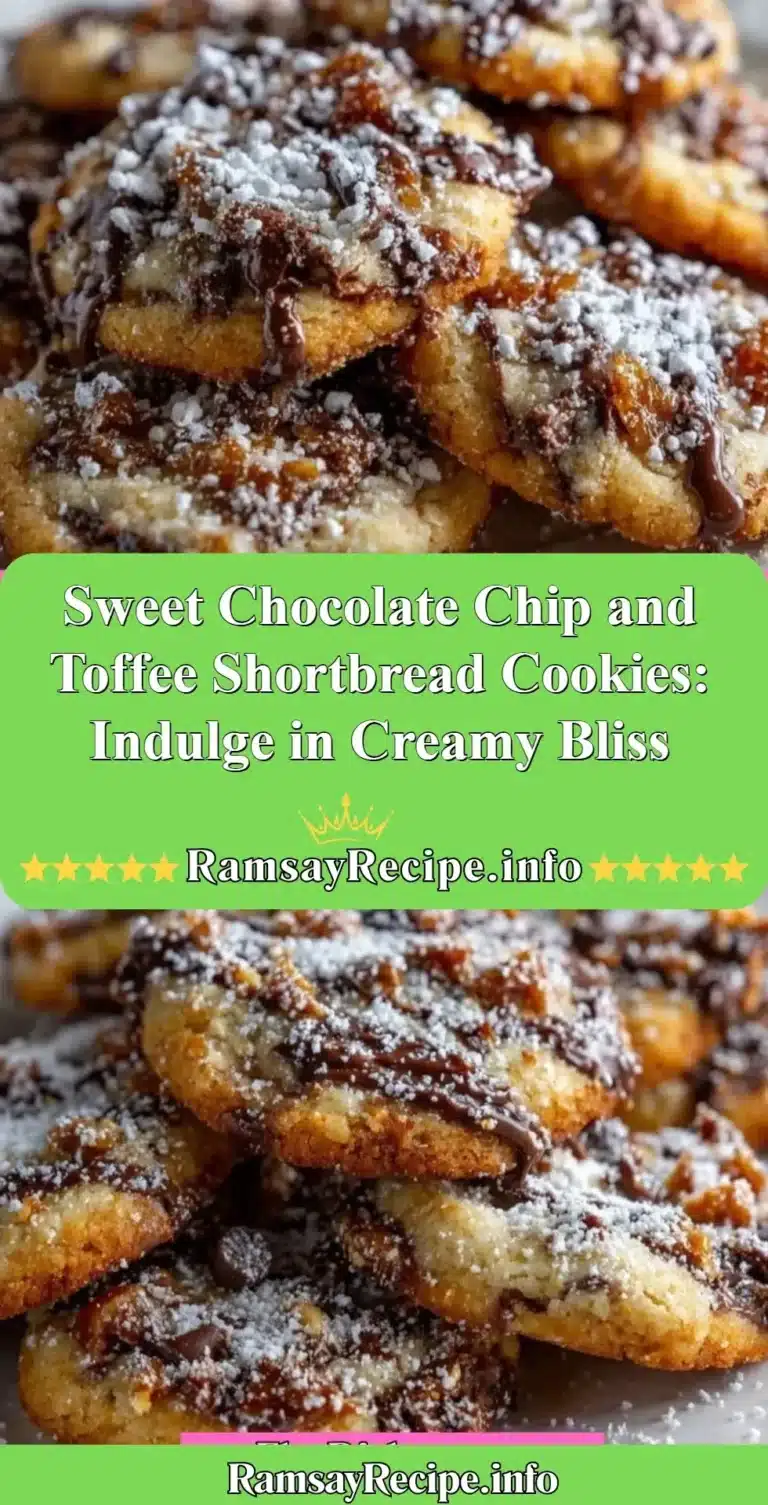 Sweet chocolate chip and toffee shortbread cookies on a baking tray