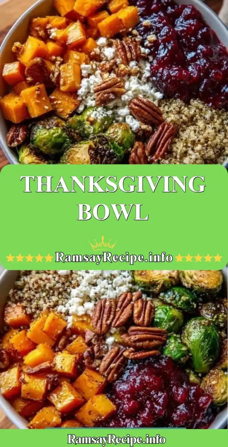 Delicious Thanksgiving Bowl filled with seasonal ingredients and festive decorations.